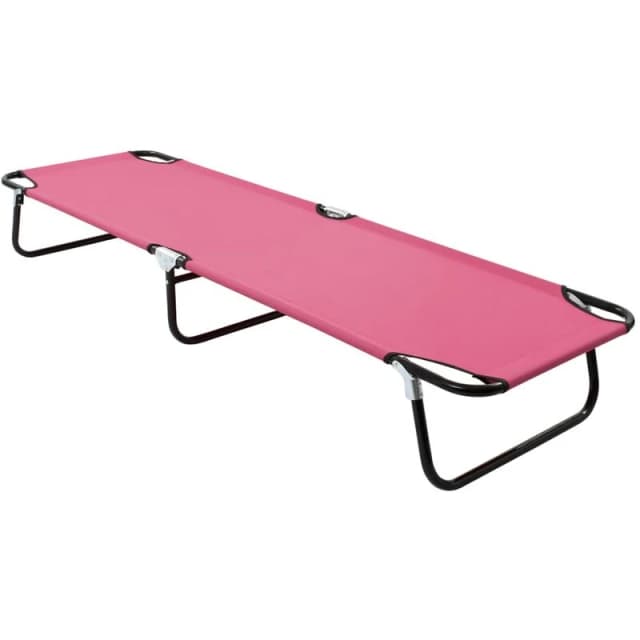 VIDAXL Folding Sun Lounger Steel Pink Vidaxl 8720286072998