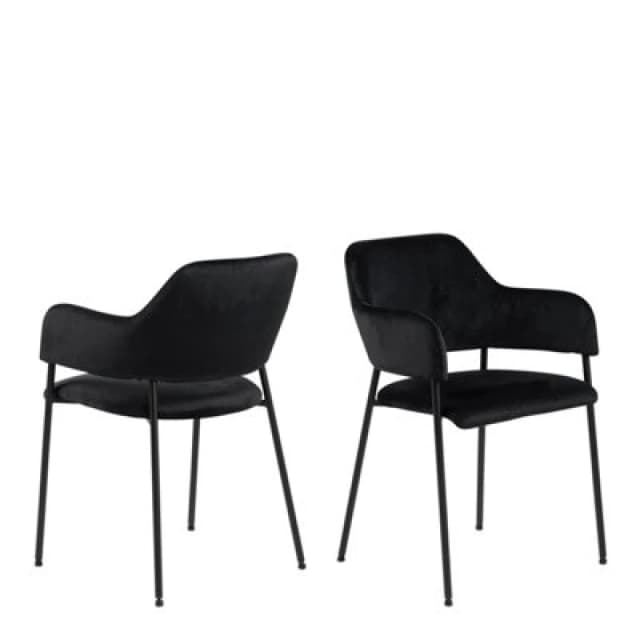 Furniture To Go Lima Dining Chair With Armrest In Black Set Of 2