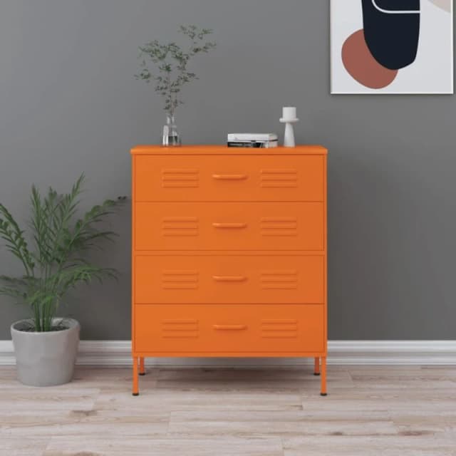 VIDAXL Chest of Drawers Orange 80x35x101.5cm Steel Vidaxl 8720286565131