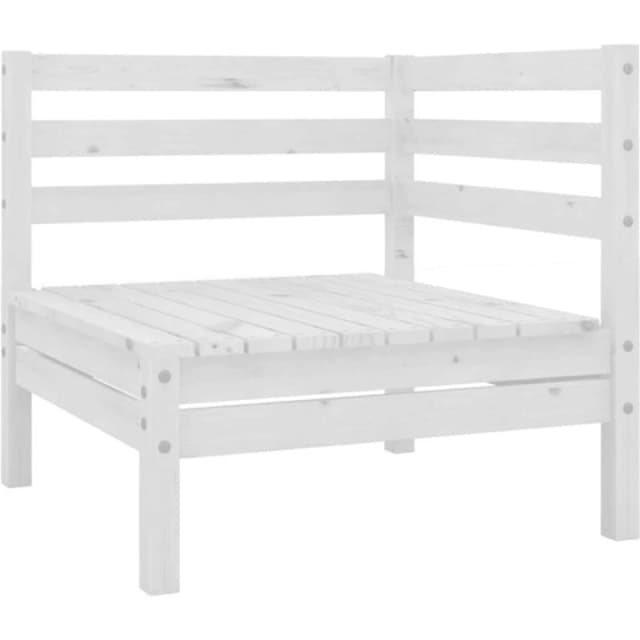 VIDAXL Garden Corner Sofa White Solid Wood Pine Vidaxl 8720286658826