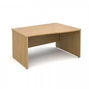 Maestro 25 PL Right Hand Wave Desk 1400mm - OAK Panel Leg Design