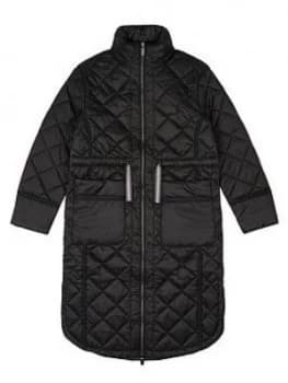 Hunter Original Refined Long Quilted Coat - Black