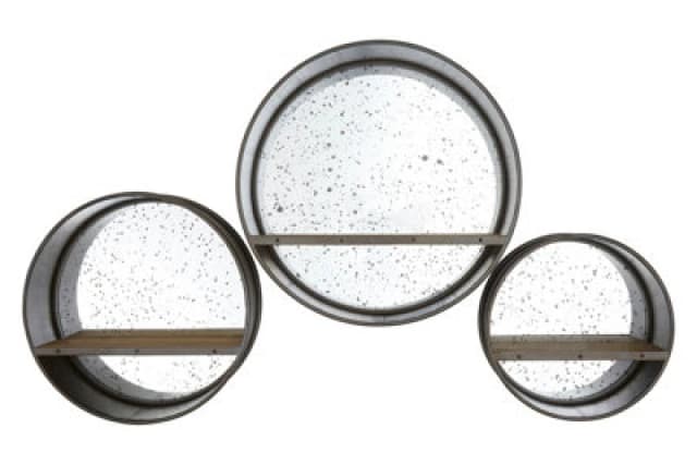 Premier Housewares Set Of Three Trinity Wall Mirrors Silver
