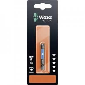 Wera 840/4 IMP DC SB SiS Hex bit 6mm Tool steel alloyed, DLC coated F 6.3