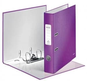 Leitz 180 WOW Lever Arch File A4 50mm Purple PK10