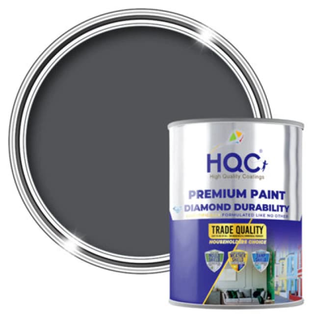 Hqc Masonry Paint - Weatherproof & Long-Lasting Protection For All Exterior Walls - Classic Grey - 1L