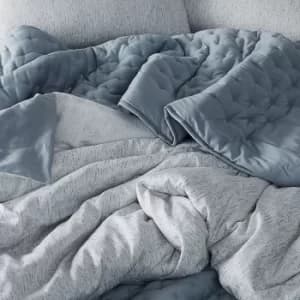 Himeya Faded Mesh Double Duvet Cover, Mineral Grey