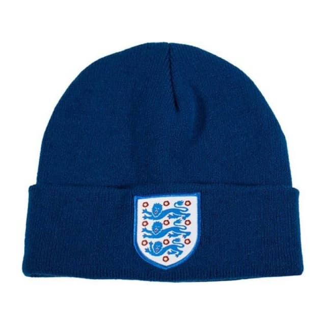 England FA Mens Knitted Turned Up Cuff Beanie in Navy Navy Male One Size