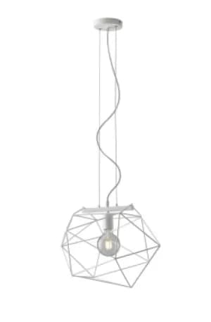 Abraxas Globe Cage Ceiling Pendant, White, E27