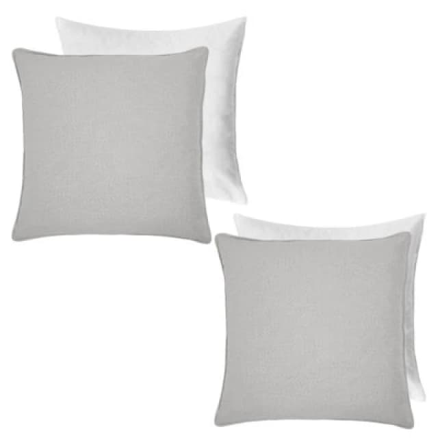 OHS OHS 2 Pack Woven Texture Filled Cushion Covers Home Decor Set in Light Grey Size: 45cm x 45cm Light Grey 45cm x 45cm Unisex 5027434218059