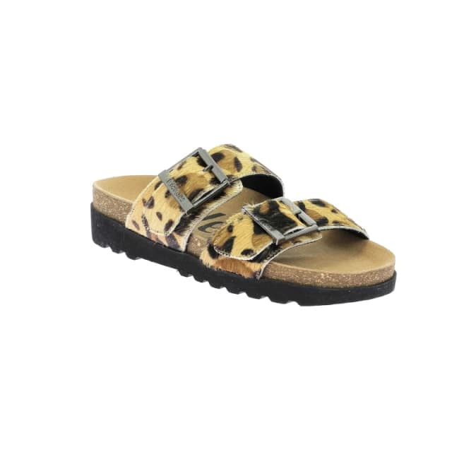 Kickers Double-Strap Mules Kick Lisa Leopard Print Women 37 (4);38 (5);39 (5.5 to 6);41 (7)