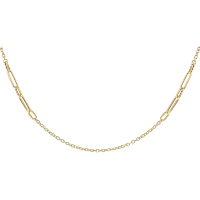 Be You 9ct Gold Long Open Link Station Necklace Yellow Gold female 28in