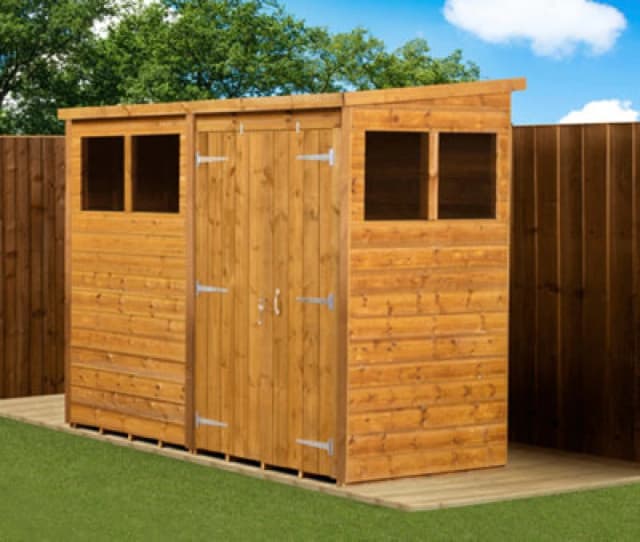 Empire Sheds Empire Modular Pent 8X4 Dipped Treated Tongue And Groove Wooden Garden Shed Double Door & Windows (8' X 4' / 8ft X 4ft) (8X4)