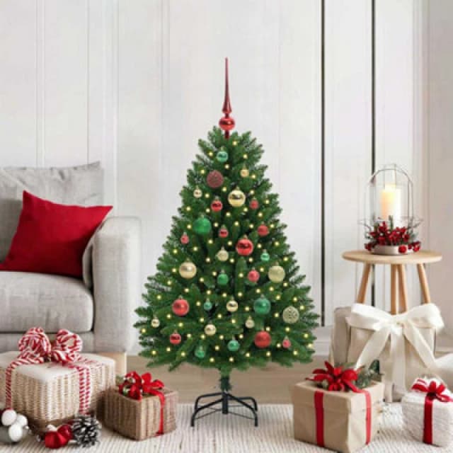 vidaXL Artificial Christmas Tree Green 120cm PVC and Metal, Green 3395675
