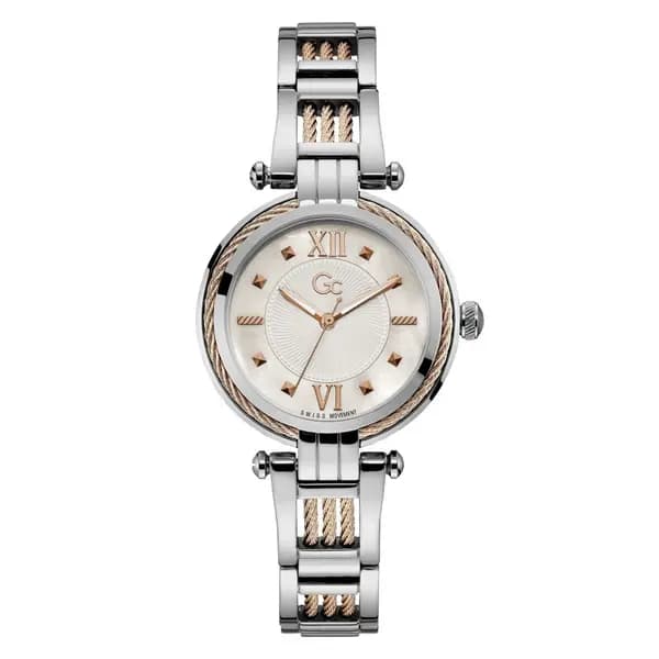 Gc Watches Cable Bijou Ladies White Mother of Pearl Steel Watch Y56003