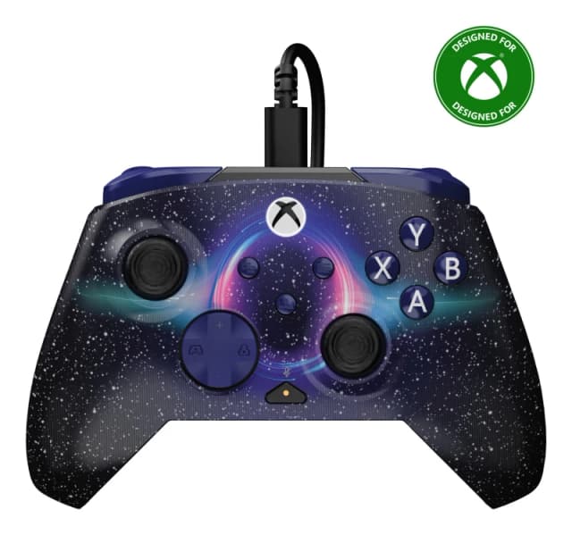 Turtle Beach Turtle Beach Rematch Advanced Dark Cosmos Wired Gaming Controller for Xbox and PC - Lenticular, Multi-Design, Remappable Buttons, Hall-Ef