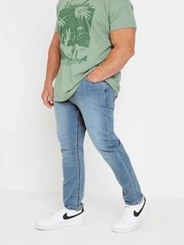 BadRhino Br Light Blue Stretch Slim Fit Jeans 34", Blue, Size 58, Men Blue W7EC6 Male 58