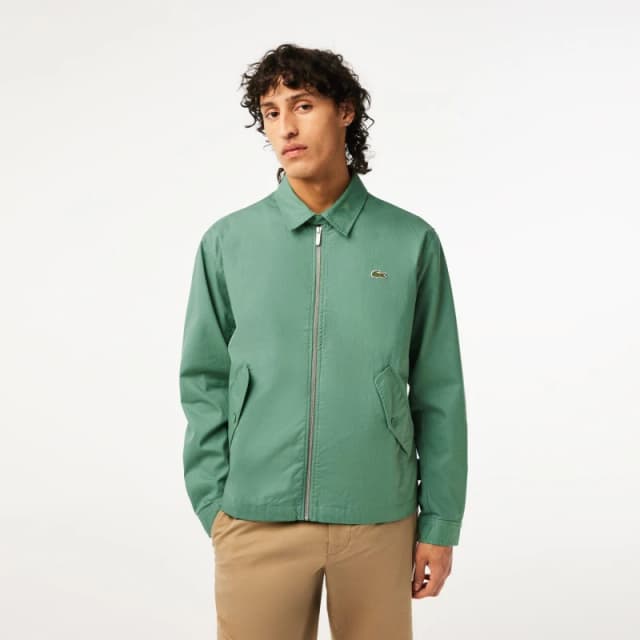 Lacoste Mens Gabardine Zipped Bomber Jacket Ash Tree male XS