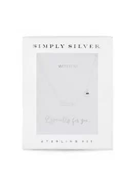 Simply Silver Sterling Silver Mini Love Necklace, Silver, Women