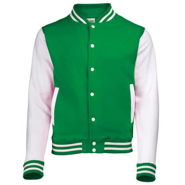 AWDis AWDis Men Varsity Jacket in Bright Green Size: X-Small Bright Green XS Male 5063527492319