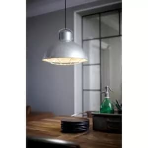 Porter Dome Pendant Ceiling Light Galvanized E27