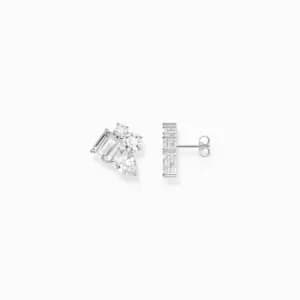 Sterling Silver White Mixed Stones Stud Earrings H2275-051-14