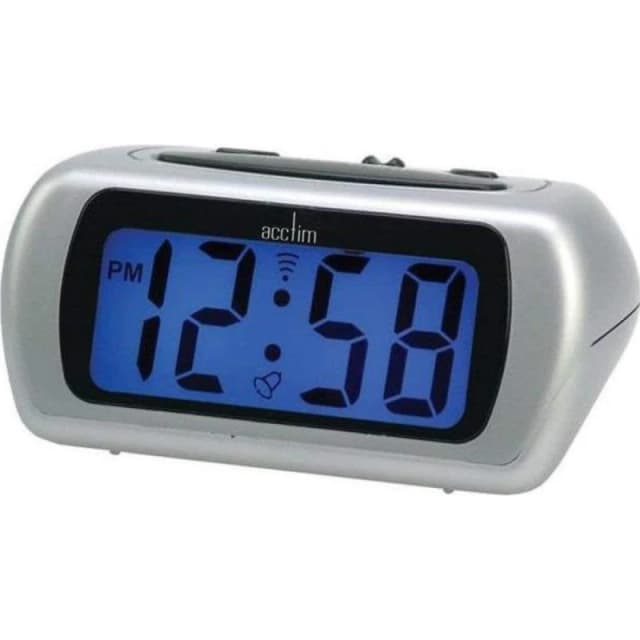 Acctim Auric Digital Alarm Clock Superbrite Crescendo Alarm Large LCD Display Silver