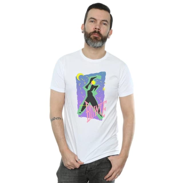 David Bowie David Bowie Men Moonlight Dance T-Shirt in White Size: Small White S Male 5057981571093