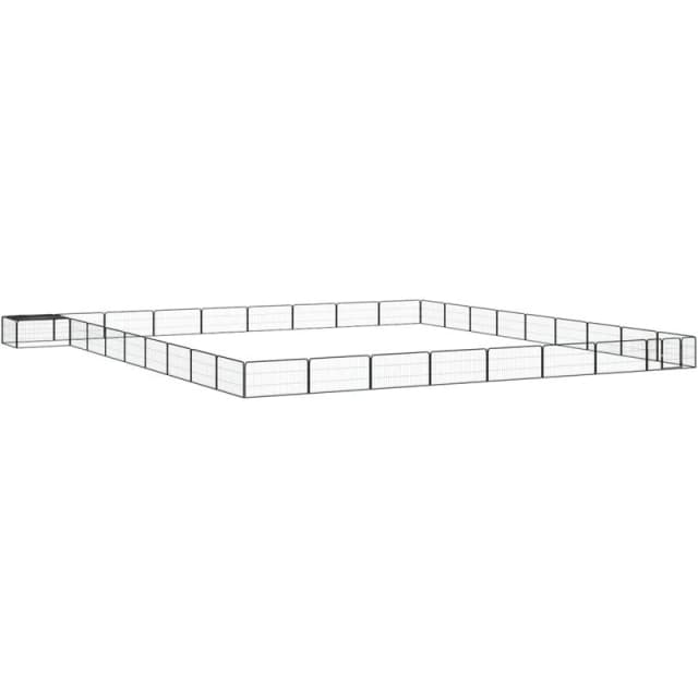 VIDAXL 36-Panel Dog Playpen Black 100x50cm Powder-coated Steel Vidaxl 8720287159162