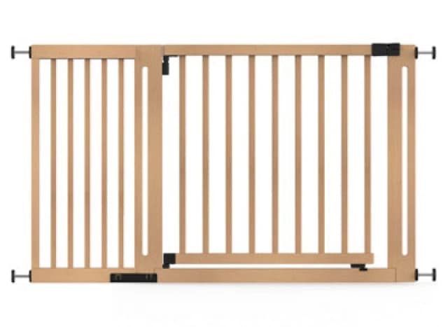 Safetots Wooden Elegance Gate, Natural, 135Cm - 143Cm, Pressure Fit Safety Gate, 73Cm Extra Wide Doorway, Easy Installation