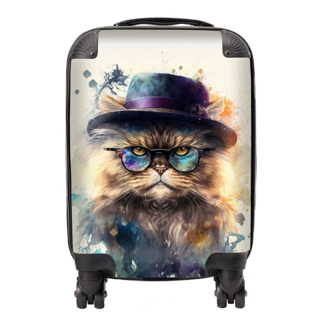 Warren Reed Designer Persian Cat Splashart Suitcase - Large