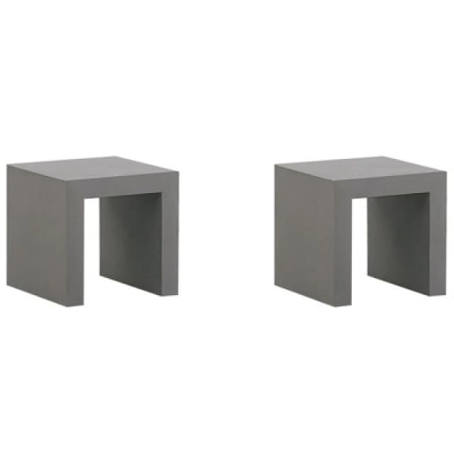 Beliani Set Of 2 Garden Chairs Taranto Concrete Grey