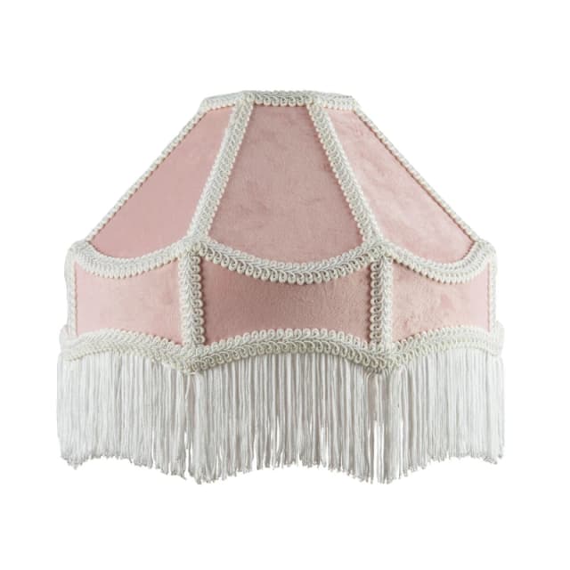 Happy Homewares Traditional Victorian Empire Soft Velvet Lamp Shade with Lengthy Tassels in Pink Size: 12" Pink Unisex 12"