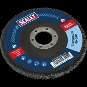 Sealey Zirconium Abrasive Flap Disc 115mm 60g