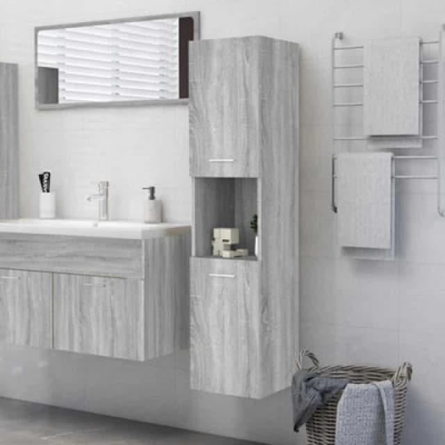 VIDAXL Bathroom Cabinet Grey Sonoma 30x30x130cm Engineered Wood vidaXL 8720286977477