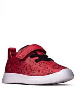 Clarks Clarks X Mickey Mouse Toddler Ath Comic Trainers - Red