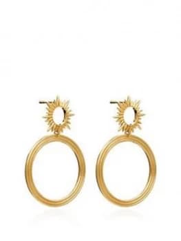 Rachel Jackson London 22Ct Gold Plated Silver Electric Goddess Front Facing Hoop