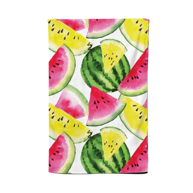 Warren Reed - Designer Colourful Melon Pattern Tea Towel in Yellow Yellow Unisex