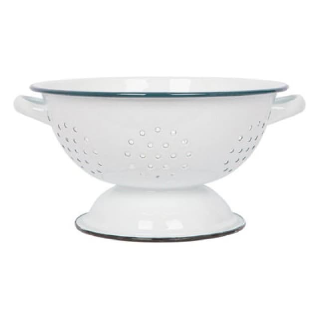 Argon Tableware White Enamel Colander - 23.5cm White