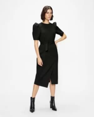 Puff Shoulders Tailored Dress