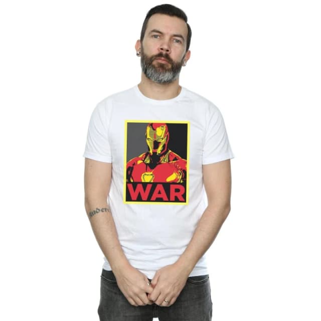Marvel Marvel Men Avengers Infinity War Iron Man War T-Shirt in White Size: Small White S Male 5057981629961