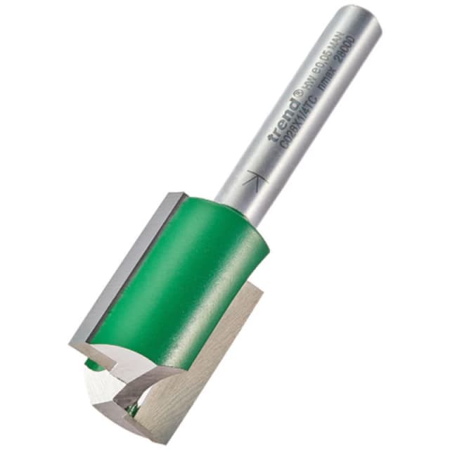 Trend CRAFTPRO Two Flute Straight Router Cutter C028X1/4TC Diameter Cut: 17.5mm