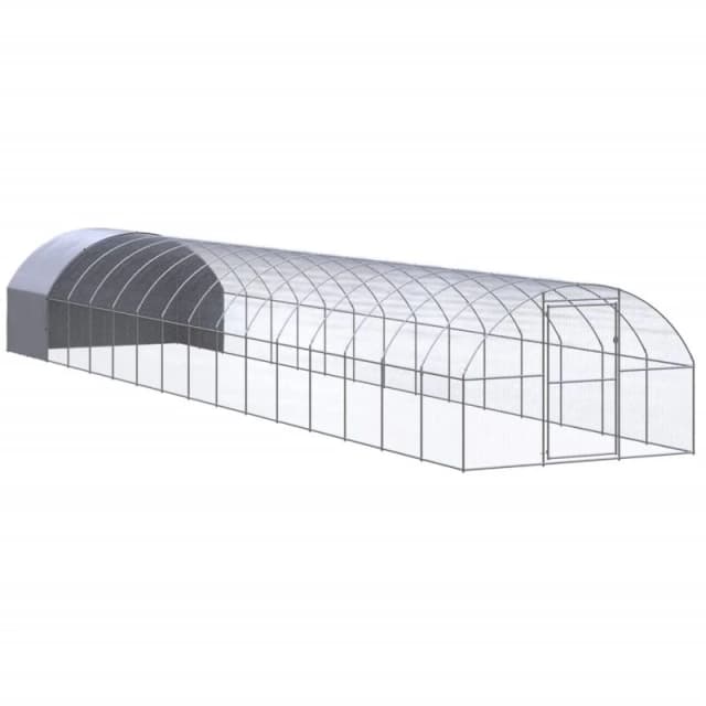 VIDAXL Outdoor Chicken Coop 3x16x2 m Galvanised Steel Vidaxl 8720286845011