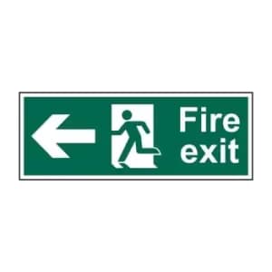 Fire Exit (Man Arrow Left) - Sav (300 x 100mm)