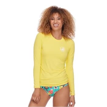 Body Glove Long Sleeve Rash Vest - Yellow