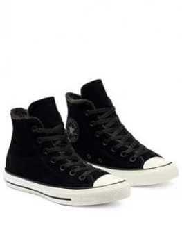 Converse All Star Faux Fur Lined Hi-Tops - Black