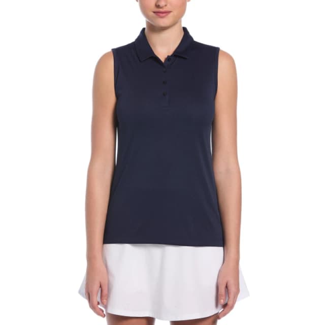 Callaway Womens Sleeveless Performance Polo Shirt Peacoat female 8 (XS)