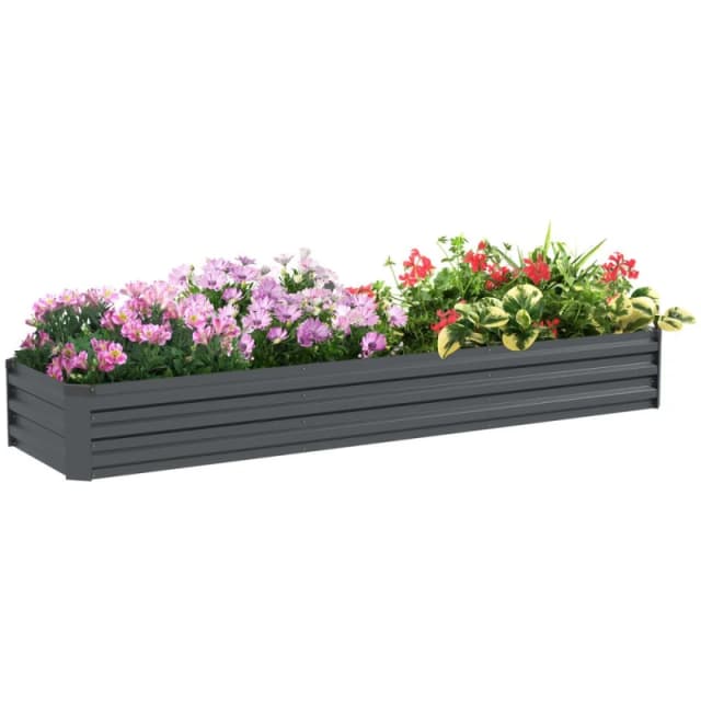 Outsunny Galvanised Raised Bed - Grey 84H-110V00CG