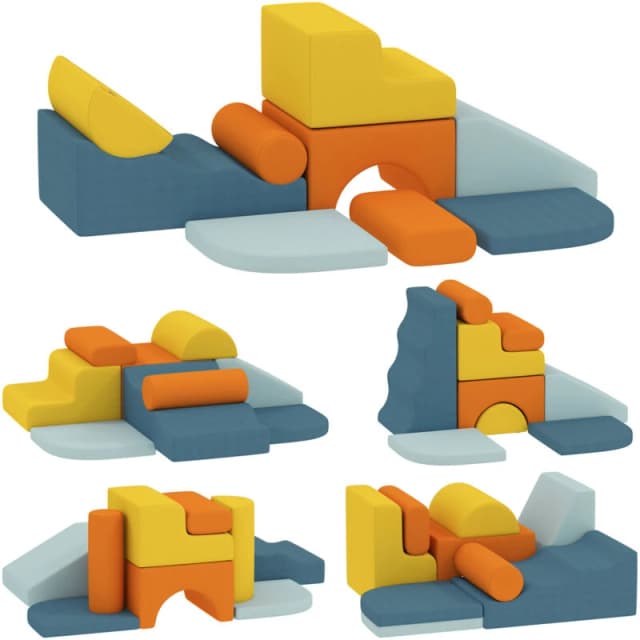 AIYAPLAY 9 Piece Soft Play Set with Detachable Cover for Kids Motor Skills, Multi 3D0-036V00MX