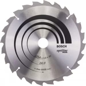 Bosch Optiline Wood Cutting Mitre Saw Blade 254mm 24T 30mm